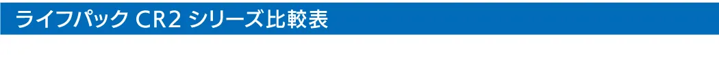 ライフパックCR2シリーズ比較表